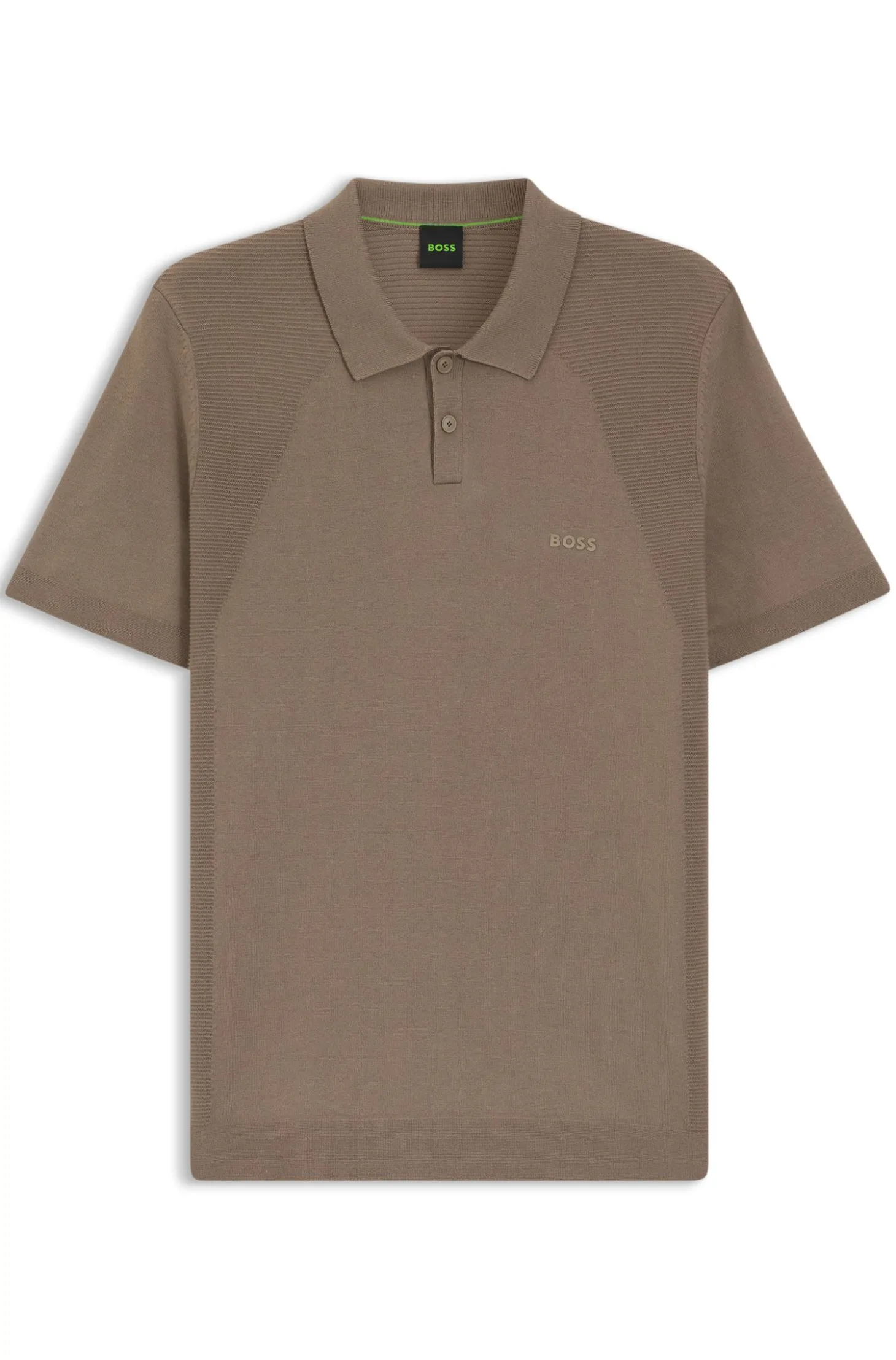 Cotton-blend knit polo with bodymapping structure
