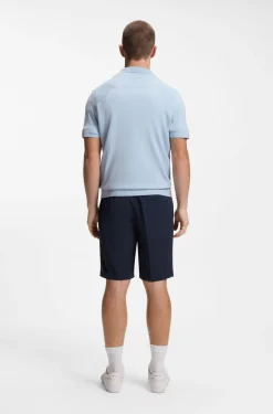 Cotton-blend knit polo with bodymapping structure