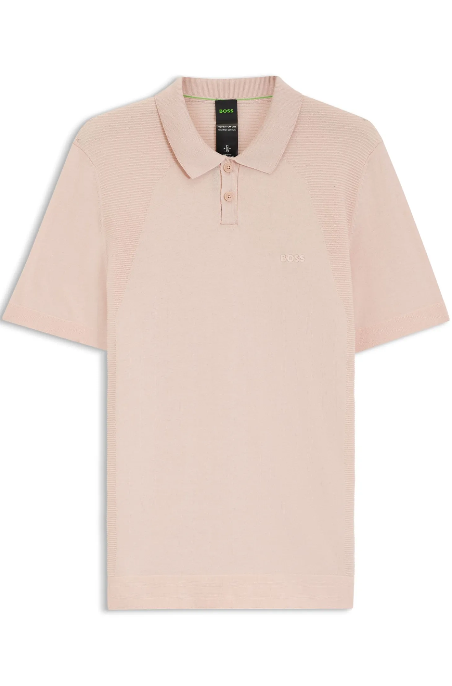 Cotton-blend knit polo with bodymapping structure