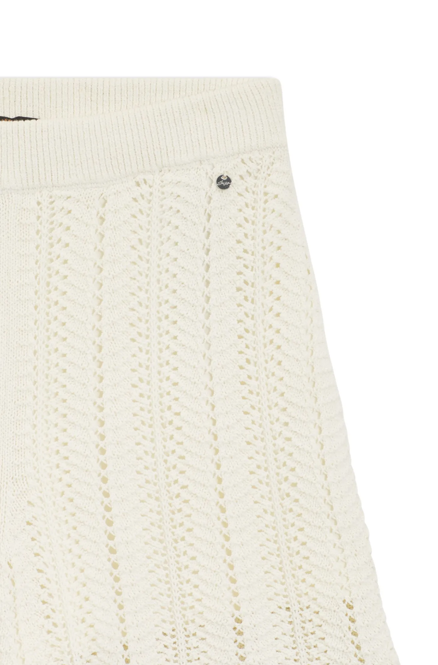 Cotton-blend knitted shorts with wave structure