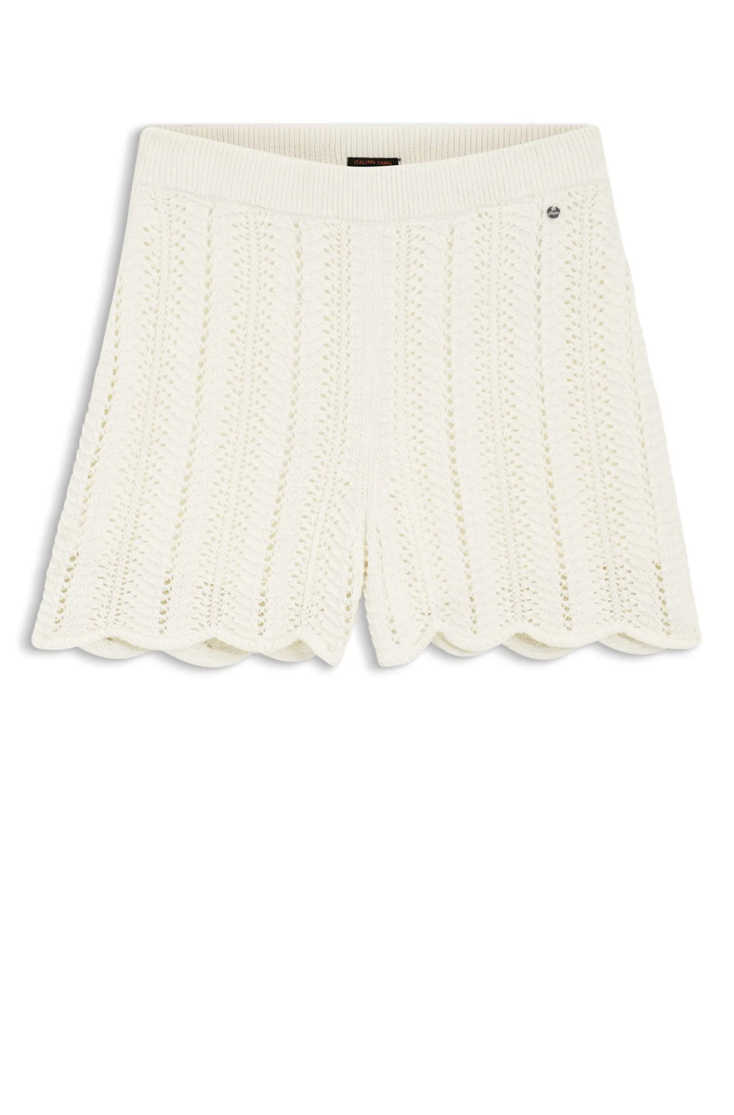 Cotton-blend knitted shorts with wave structure