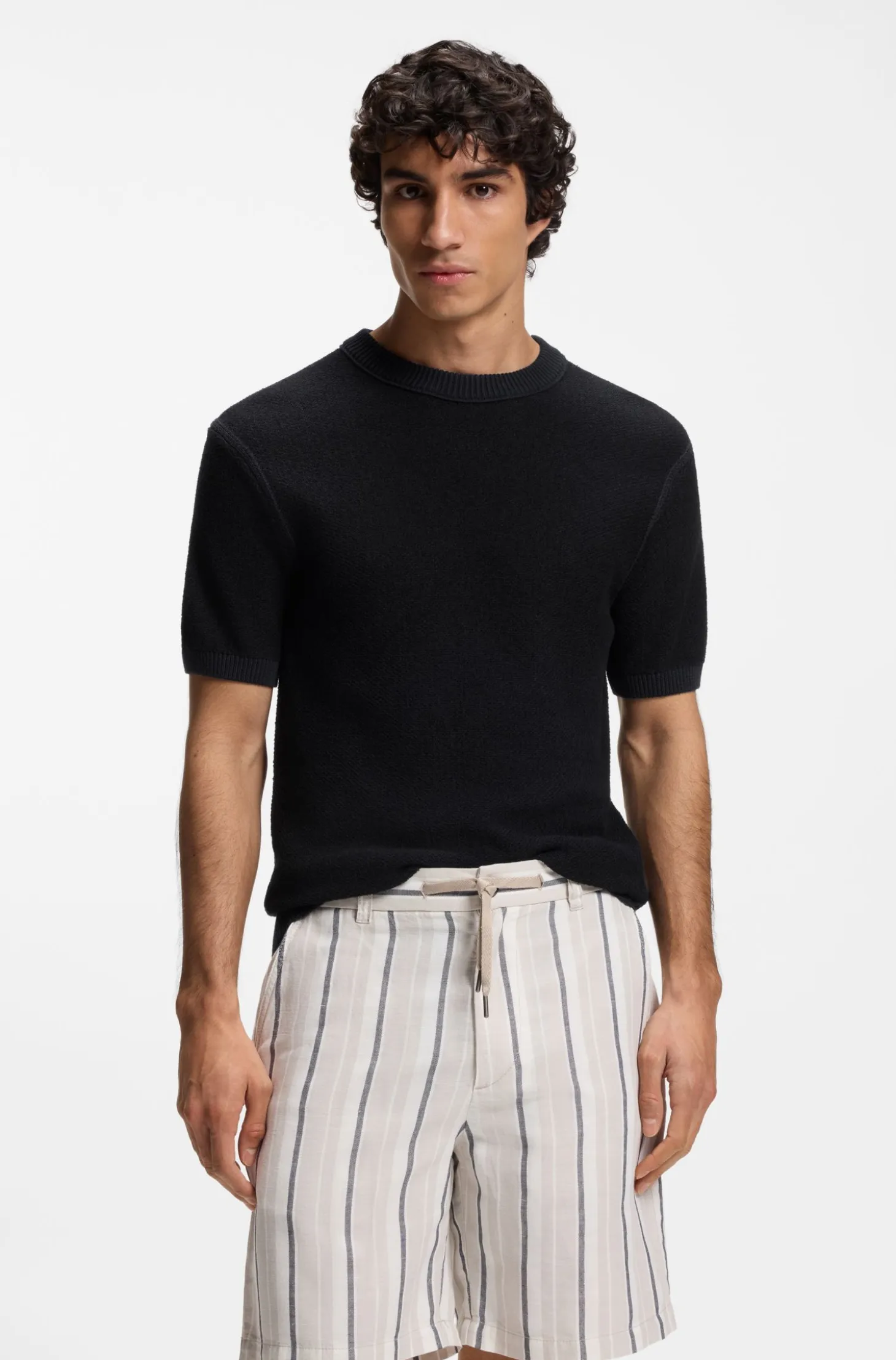 Cotton-blend knit T-shirt
