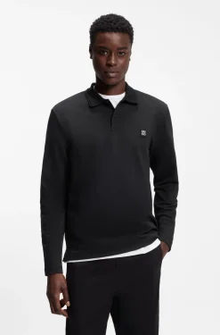 Cotton-blend polo shirt with stacked logo