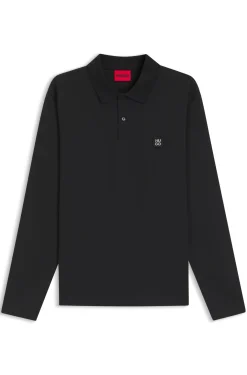 Cotton-blend polo shirt with stacked logo