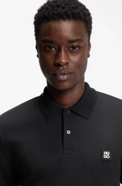 Cotton-blend polo shirt with stacked logo