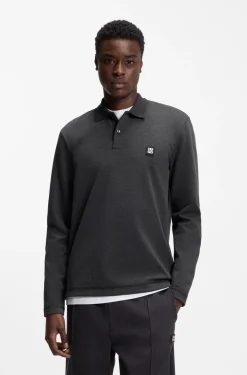 Cotton-blend polo shirt with stacked logo