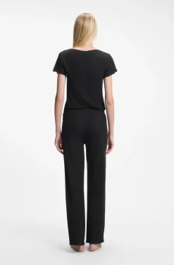 Cotton-blend pyjama bottoms in waffle jersey