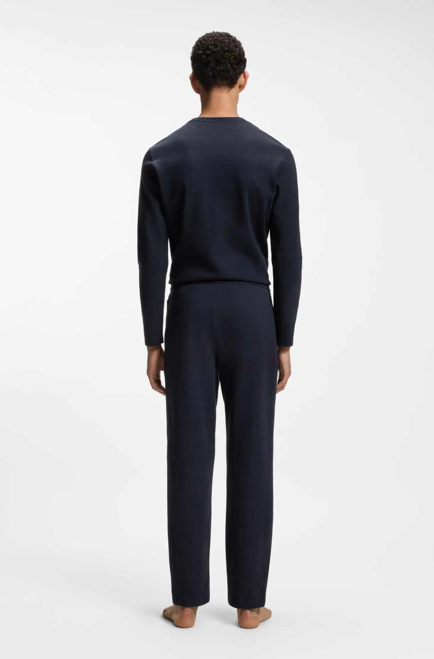 Cotton-blend pyjama bottoms with embroidered logo