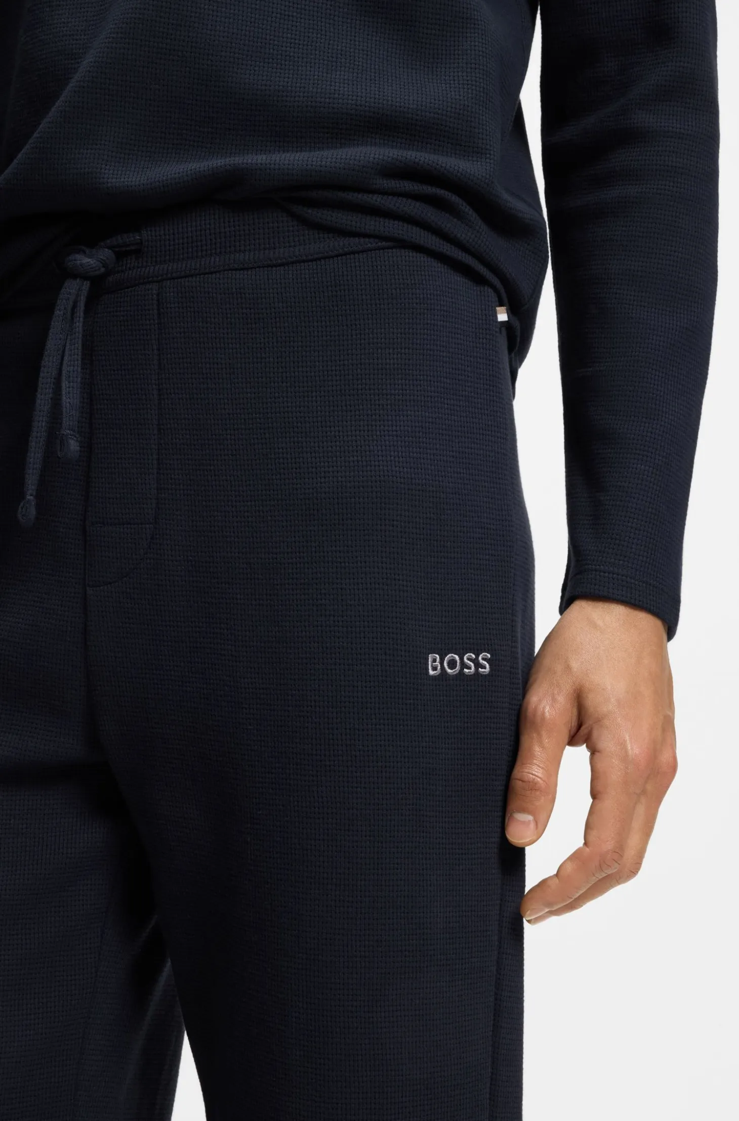 Cotton-blend pyjama bottoms with embroidered logo
