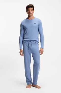 Cotton-blend pyjama bottoms with embroidered logo