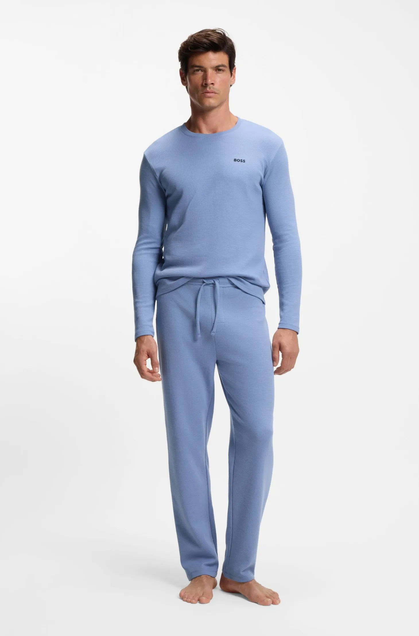 Cotton-blend pyjama bottoms with embroidered logo
