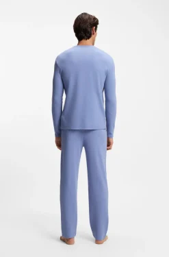Cotton-blend pyjama bottoms with embroidered logo