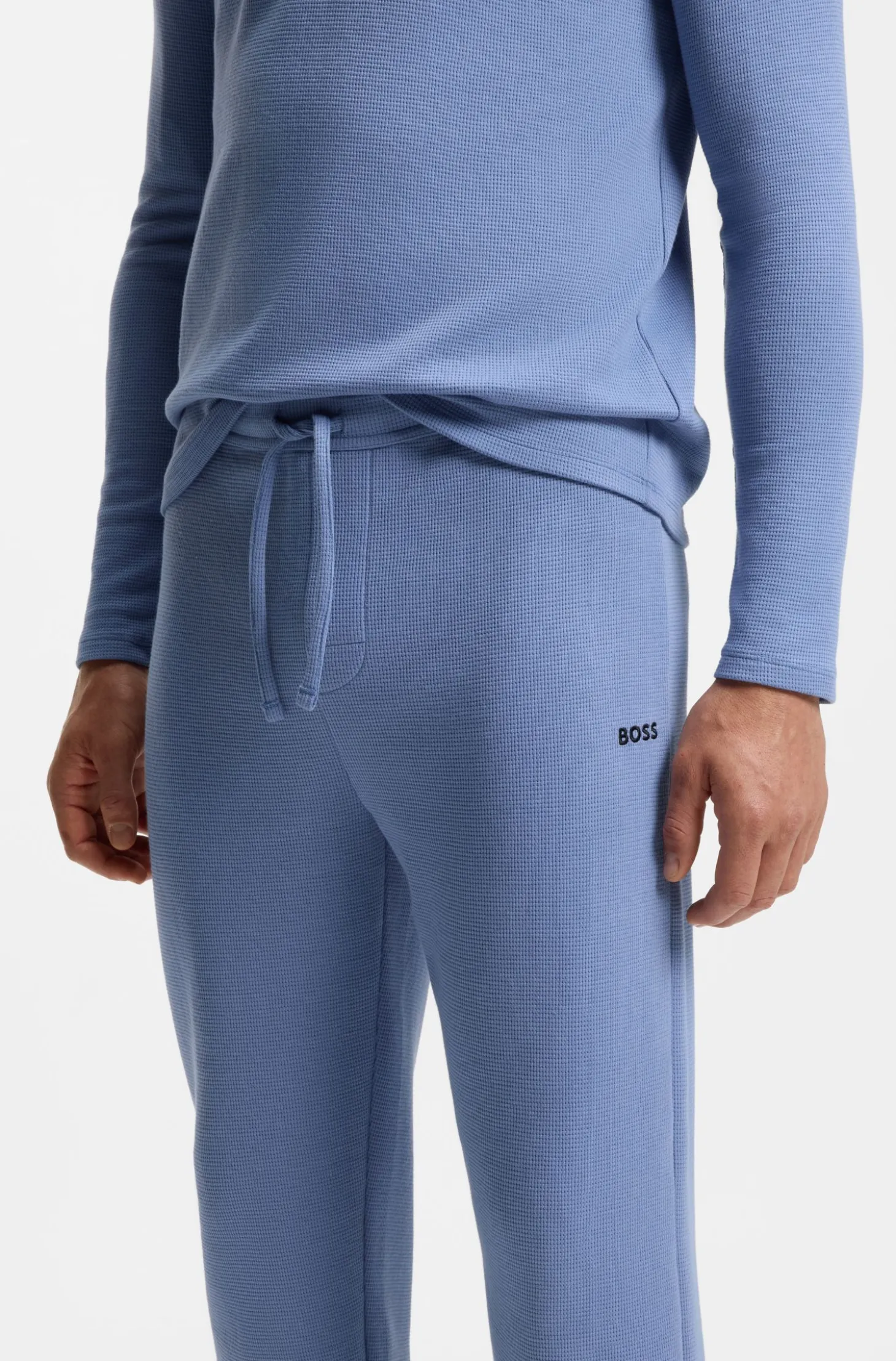 Cotton-blend pyjama bottoms with embroidered logo