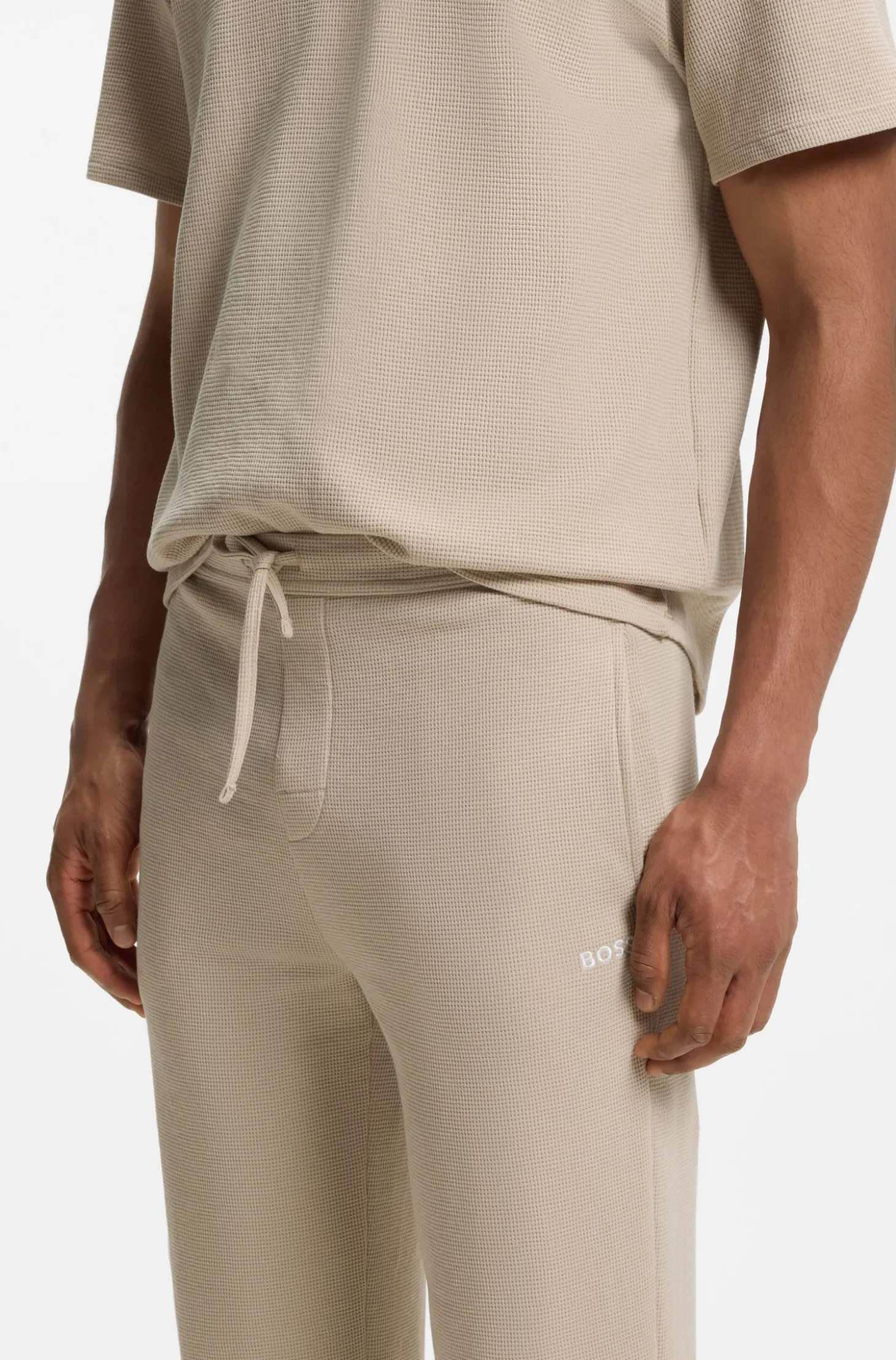 Cotton-blend pyjama bottoms with embroidered logo