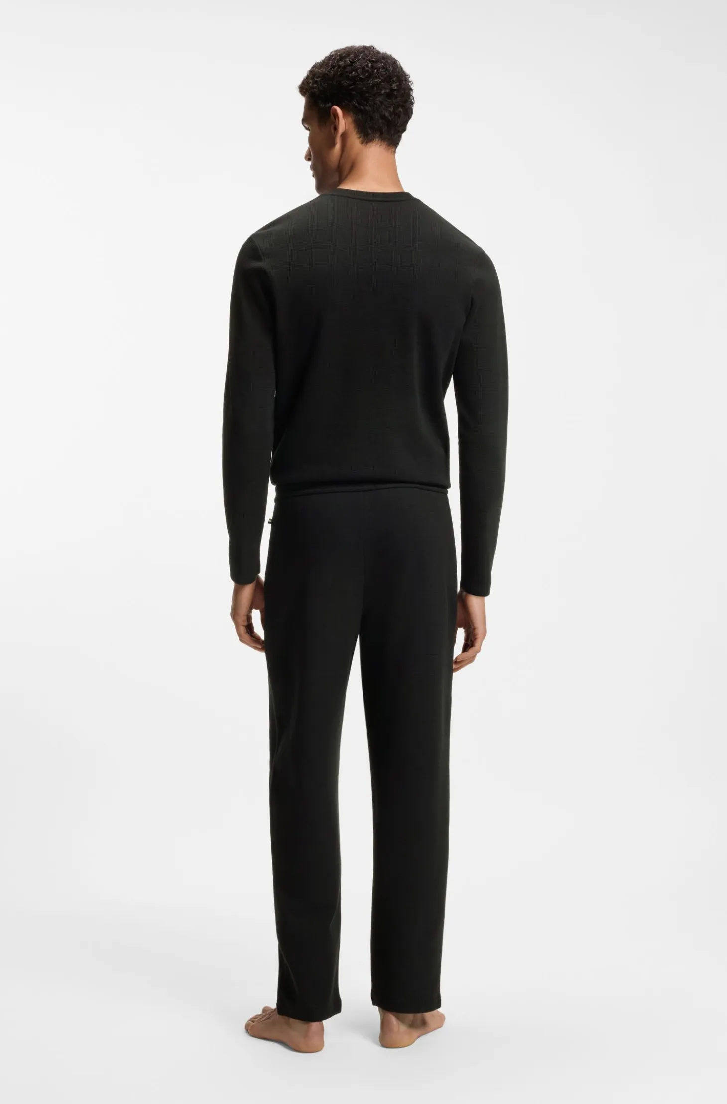 Cotton-blend pyjama bottoms with embroidered logo