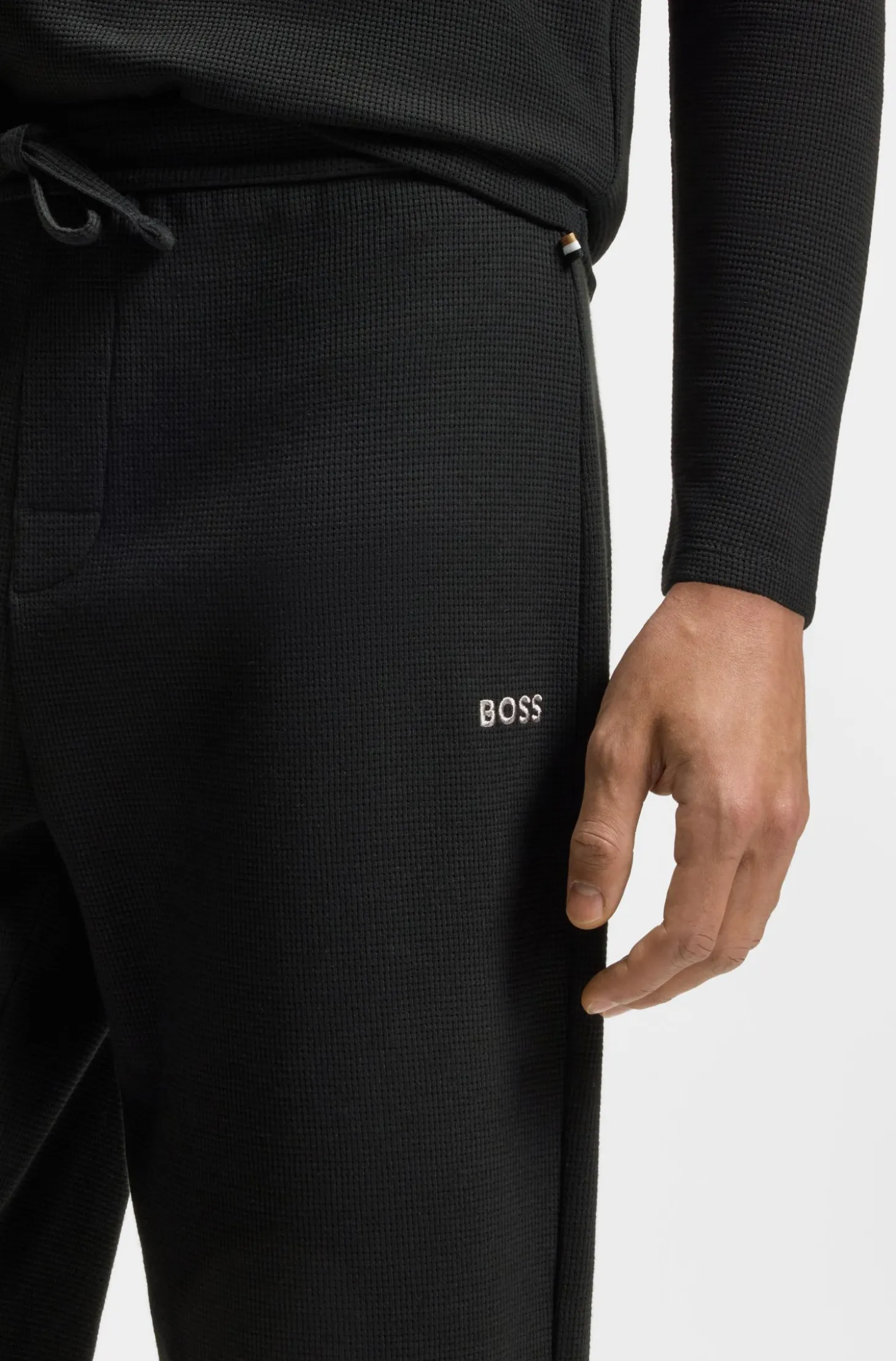Cotton-blend pyjama bottoms with embroidered logo