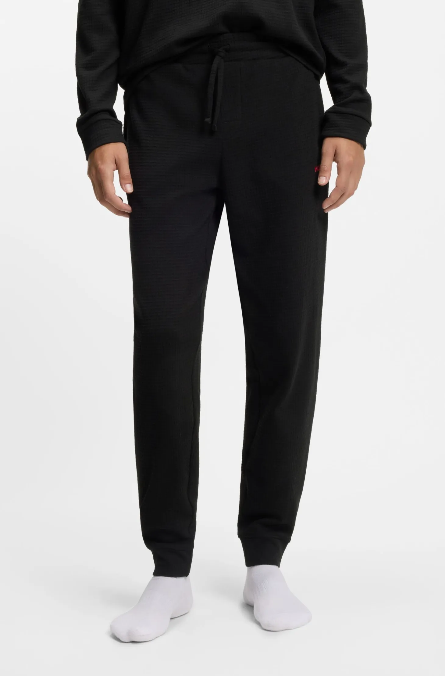 Cotton-blend pyjama bottoms with embroidered logo
