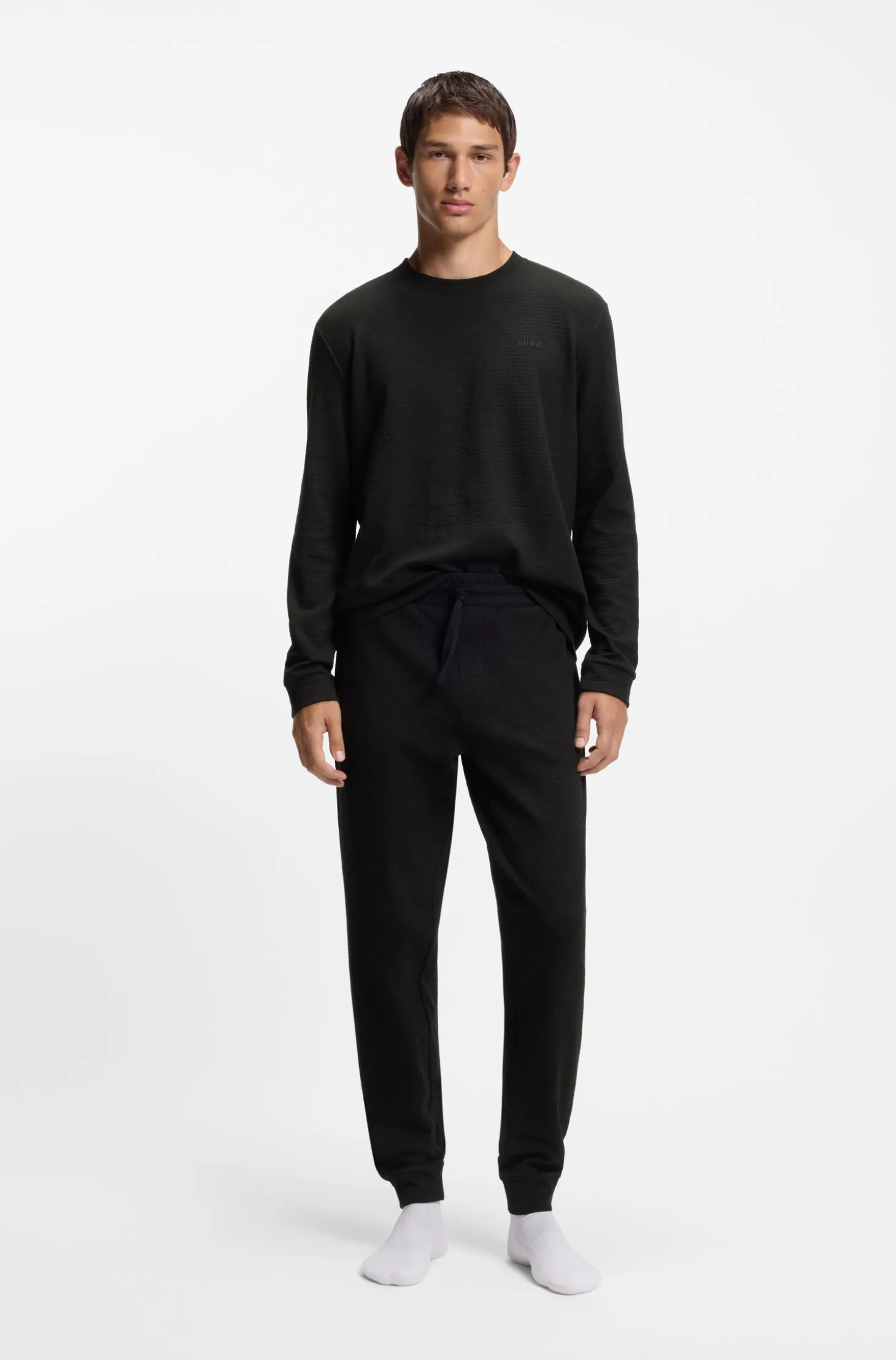 Cotton-blend pyjama bottoms with embroidered logo