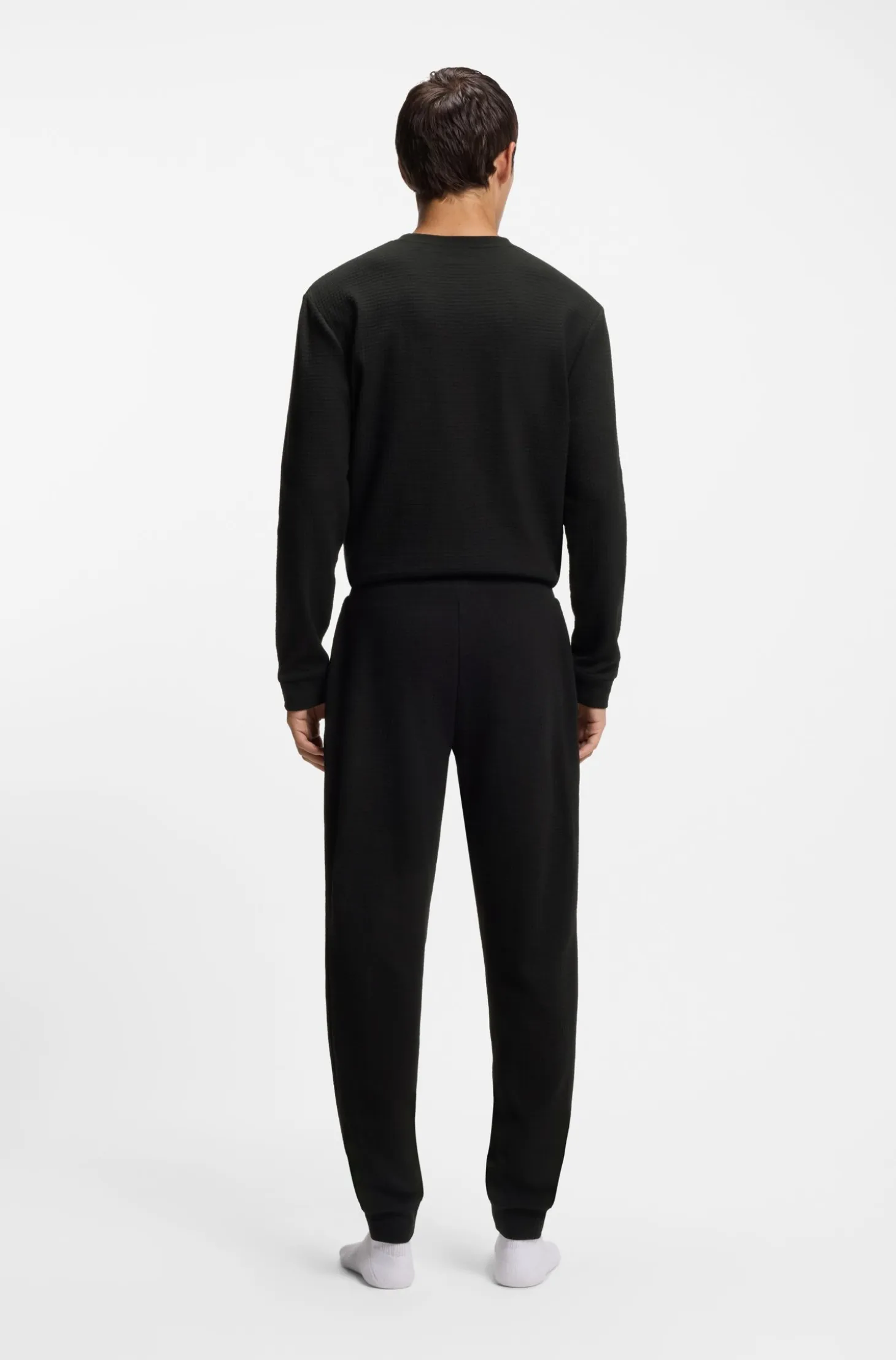 Cotton-blend pyjama bottoms with embroidered logo