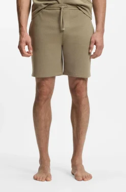 Cotton-blend pyjama shorts with embroidered logo