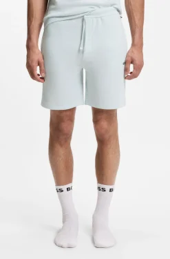 Cotton-blend pyjama shorts with embroidered logo