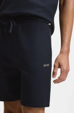Cotton-blend pyjama shorts with embroidered logo