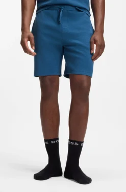 Cotton-blend pyjama shorts with embroidered logo