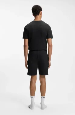 Cotton-blend pyjama shorts with embroidered logo