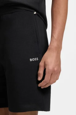 Cotton-blend pyjama shorts with embroidered logo