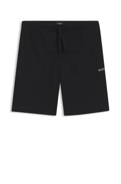 Cotton-blend pyjama shorts with embroidered logo