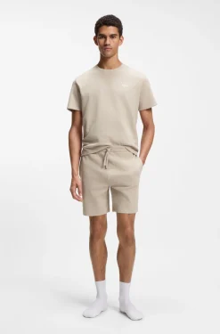 Cotton-blend pyjama shorts with embroidered logo