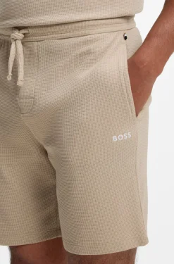 Cotton-blend pyjama shorts with embroidered logo