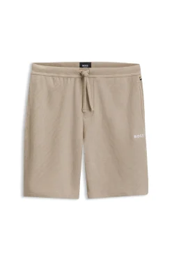Cotton-blend pyjama shorts with embroidered logo