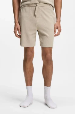 Cotton-blend pyjama shorts with embroidered logo