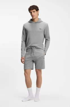 Cotton-blend pyjama shorts with embroidered logo