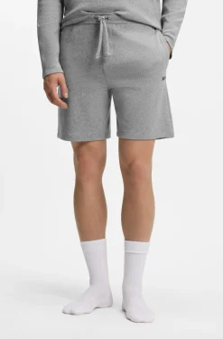 Cotton-blend pyjama shorts with embroidered logo
