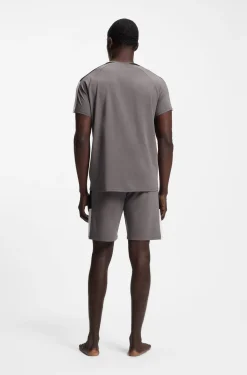 Cotton-blend pyjamas with contrast inserts