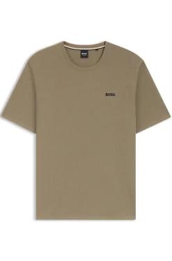 Cotton-blend pyjama T-shirt with embroidered logo