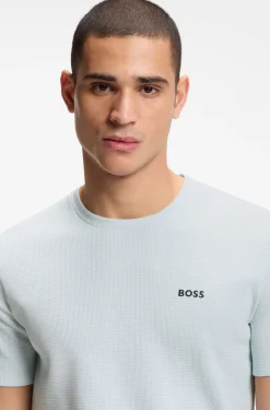 Cotton-blend pyjama T-shirt with embroidered logo