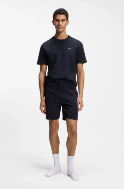 Cotton-blend pyjama T-shirt with embroidered logo