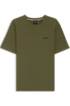 Cotton-blend pyjama T-shirt with embroidered logo