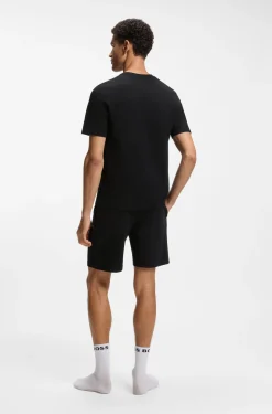 Cotton-blend pyjama T-shirt with embroidered logo