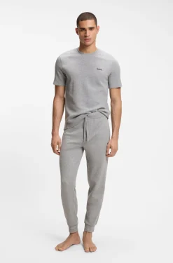 Cotton-blend pyjama T-shirt with embroidered logo