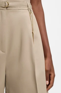 Cotton-blend shorts with chain trim