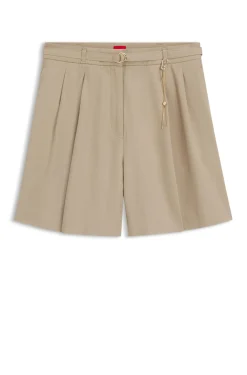 Cotton-blend shorts with chain trim