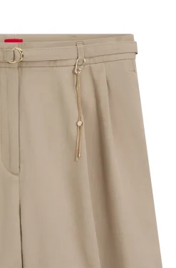 Cotton-blend shorts with chain trim