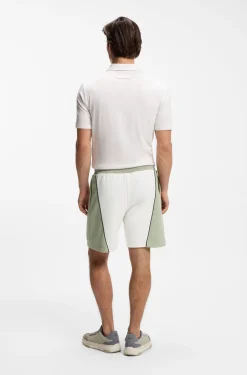 Cotton-blend shorts with embroidered logo artwork