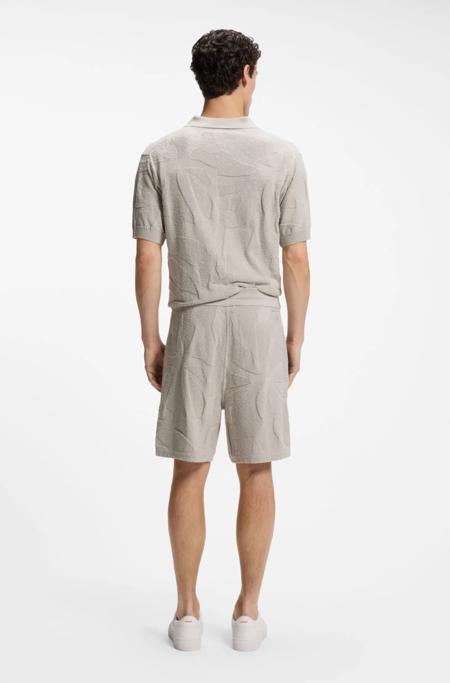 Cotton-blend shorts with knitted graphics