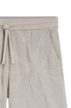 Cotton-blend shorts with knitted graphics