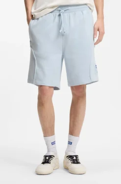 Cotton-blend shorts with logo label